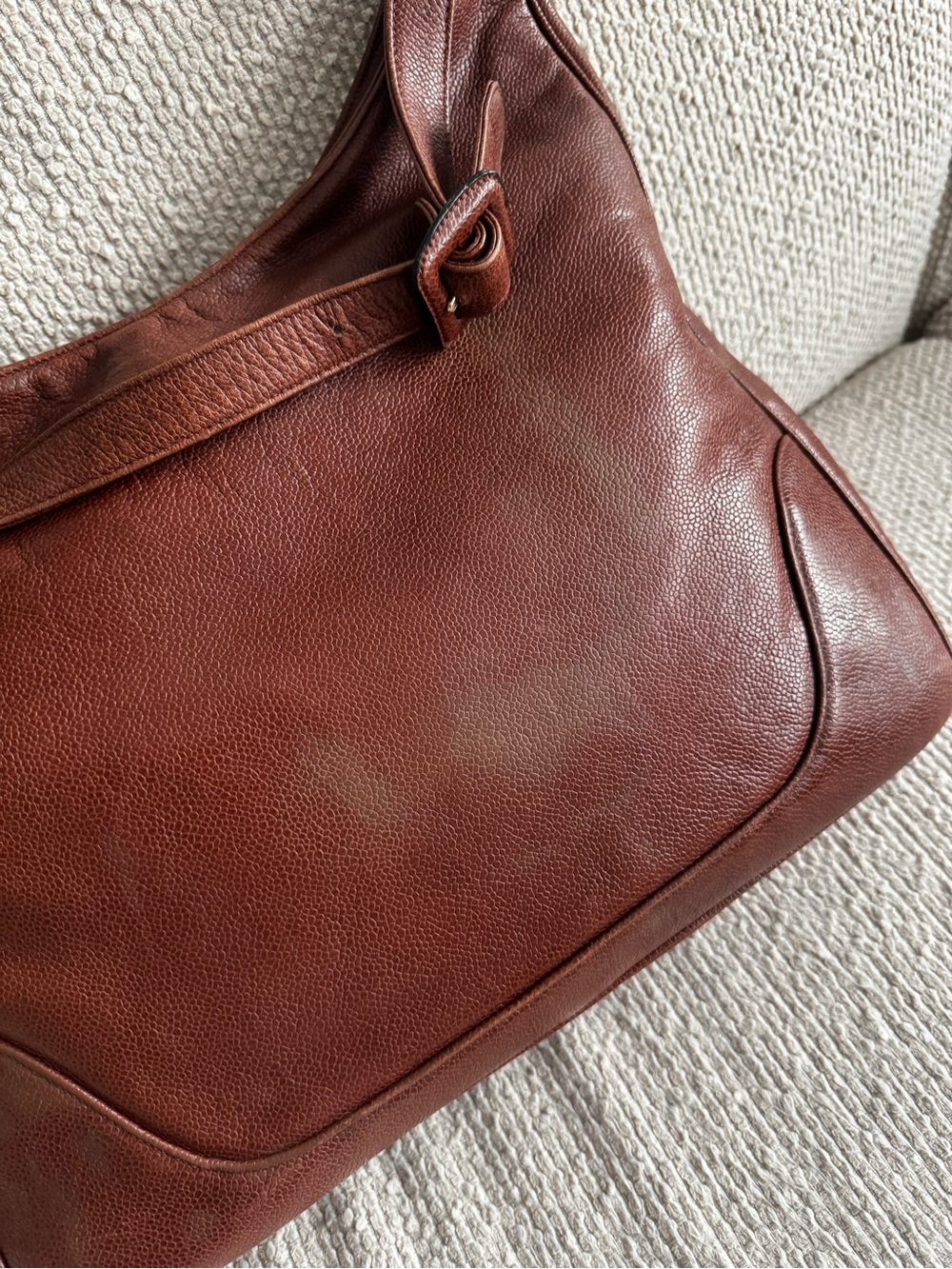 Authentic CHANEL Caviar Hobo Shoulder Bag - Cognac Brown - Picture 16 of 16